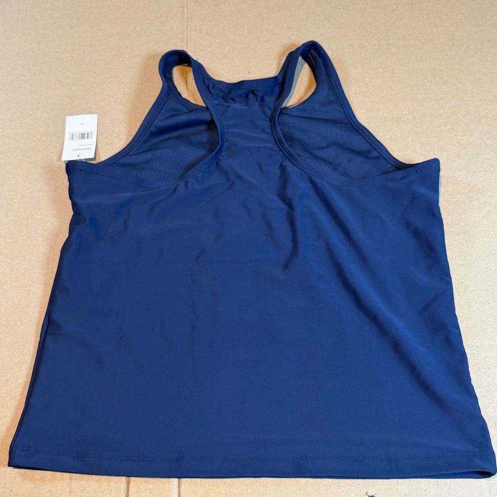 Lands End Girls Deep Sea Navy Racerback Tankini Swim Top XL 14-16 LK000360AC